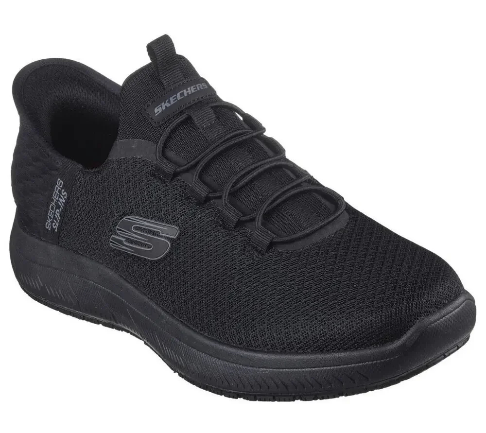 Skechers Men’s Slip-ins Work Shoes Black Slip Resistant Sneaker Size 12